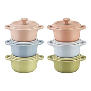 Staub Ceramique Ceramic Mini Cocotte set 6pcs 10cm, mixed Macaron colors  1029320