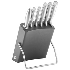 BSF Atlanta Knife block set 7pcs grey rubber wood  19991-200-0