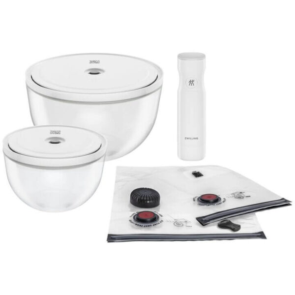 ZWILLING Fresh & Save  Bowls Vacuum starter set glass M/L, white,9pcs. 1031014