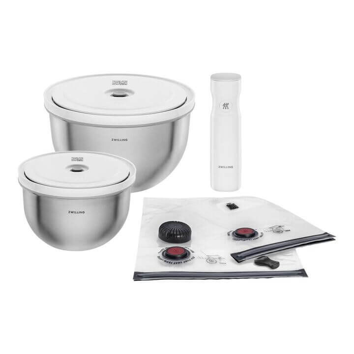 ZWILLING Fresh & Save Bowls Vacuum starter set st.steel M/L, white, 9psc. 1031015