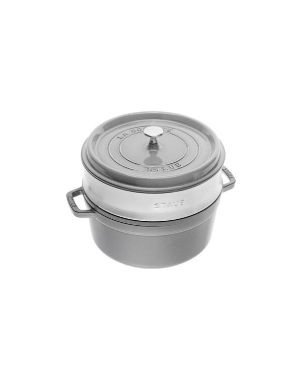 Staub Cocotte + steamer Grey 3.8 L, 24cm 40508-819-0/1010570