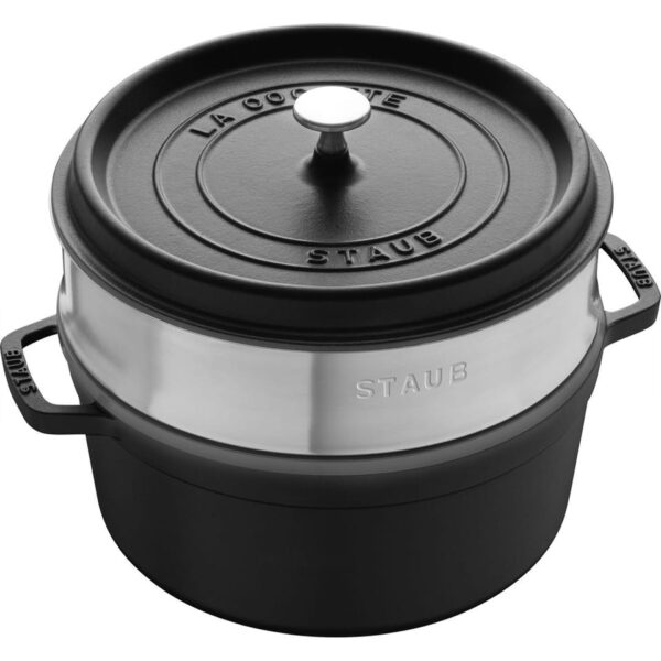 Staub Cocotte + steamer Black 3.8 L, 24cm 40508-814-0/1010559